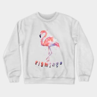 Flamingo water color Crewneck Sweatshirt